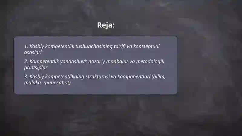 Kasbiy kompetentlik tushunchasining nazariy asoslari 2