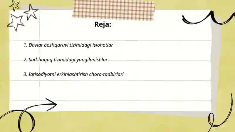 Davlat boshqaruvi tizimidagi islohotlar 2