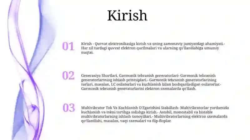 Generasiya Shartlari. Garmonik Tebranish Generatorlari 2