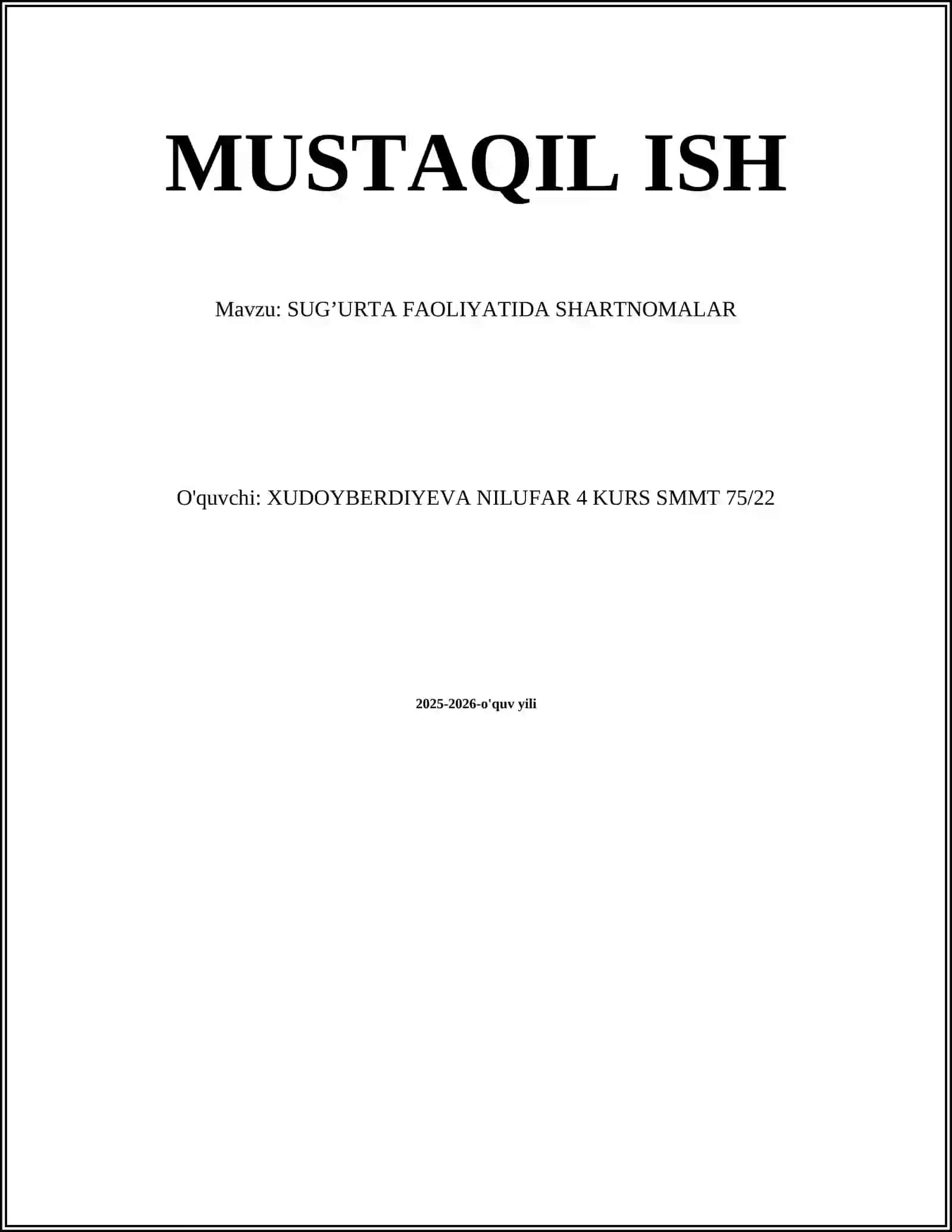 SUG’URTA FAOLIYATIDA SHARTNOMALAR 2