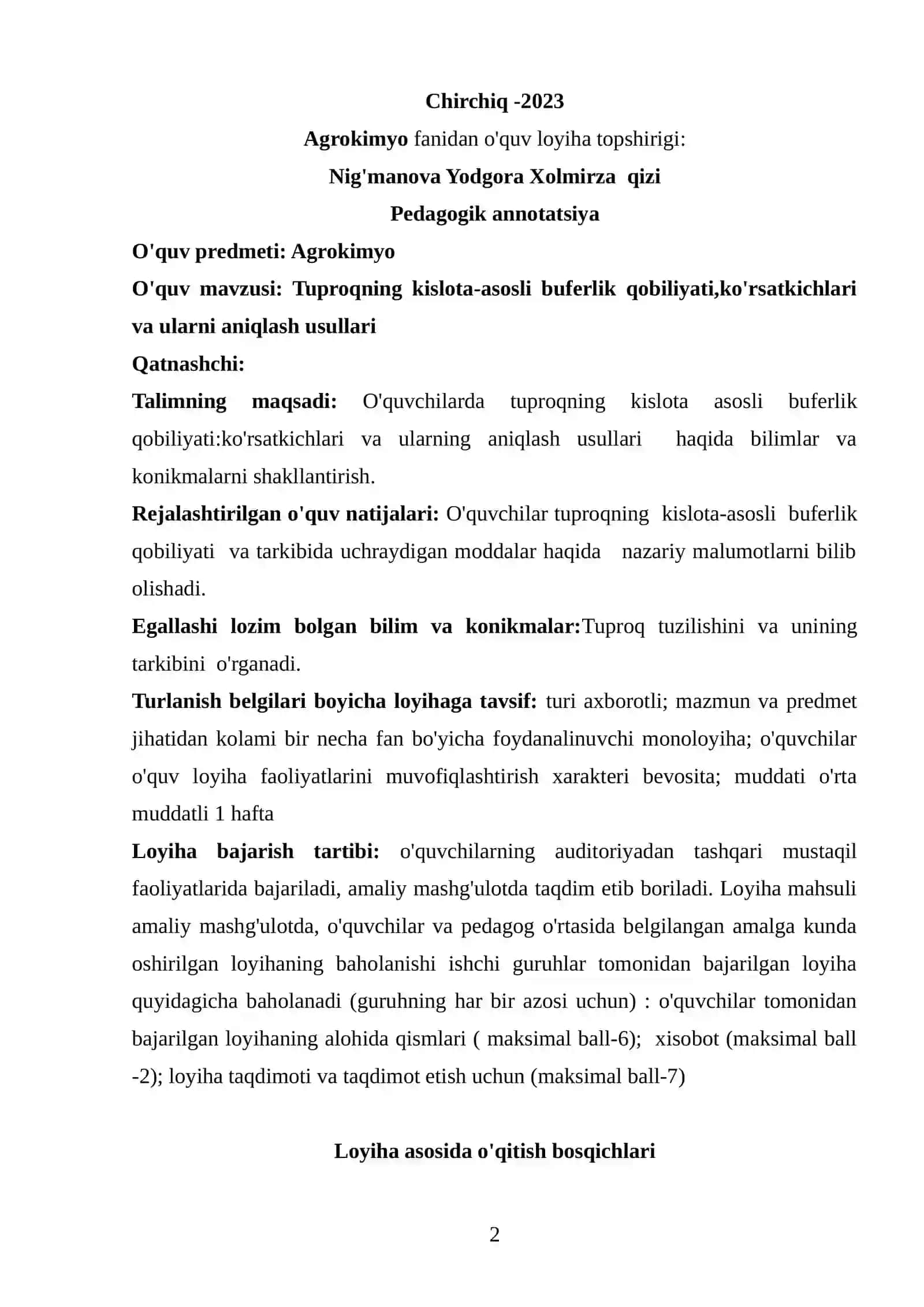 Tuproqning kislota-asosli buferlik qobiliyati,ko'rsatkichlari va ularni aniqlash usullari 2