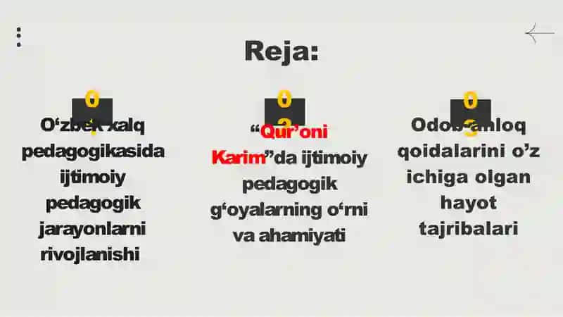 O'zbek xalq pedagogikasi va islom ta'limotida ijtimoiy-pedagogik g'oyalar 2