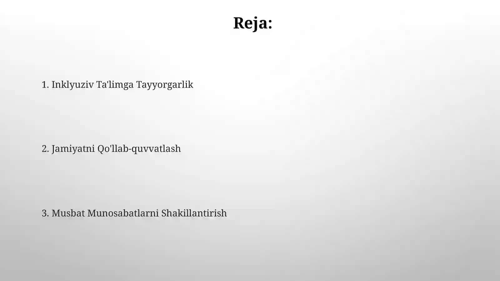 Jamiyatni Inklyuziv Ta'limga Tayyorlash va Jobiy Munosabatlarni Uyg'otish 2