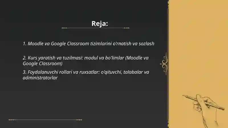 Moodle va Google Classroom tizimlarini o'rnatish va sozlash 2
