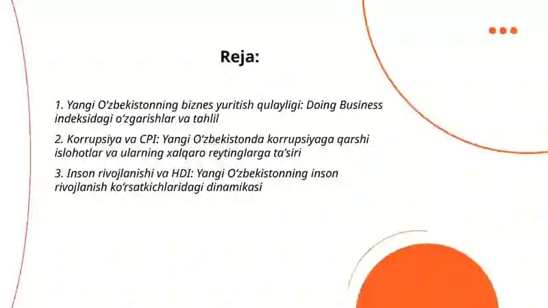Yangi O‘zbekistonning biznes yuritish qulayligi 2