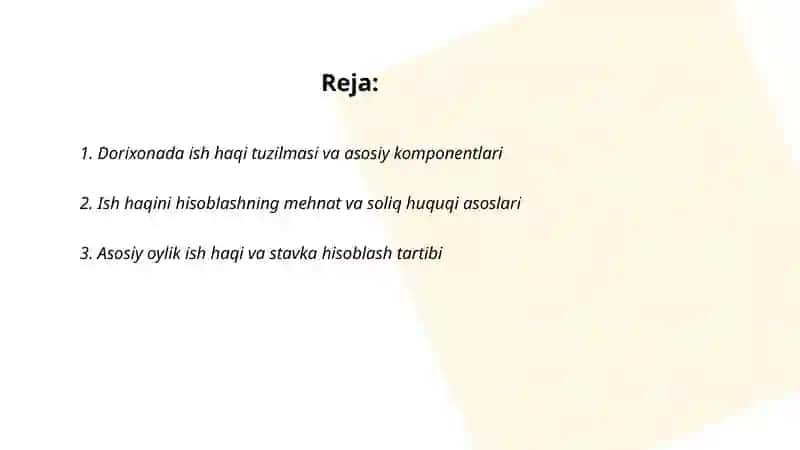 Dorixonalarda xodimlarning ish haqini hisoblash tartibi 2