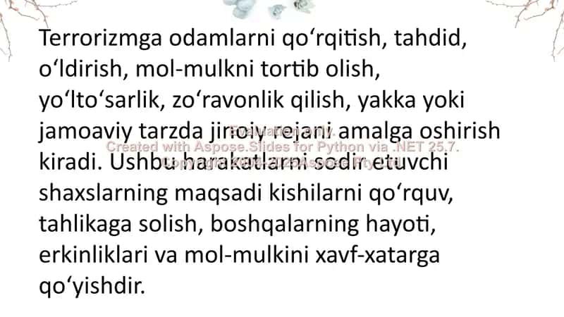 Eksteremizm va terrorizmning mohiyati va uning jamiyat barqarorligiga tahdidi 2