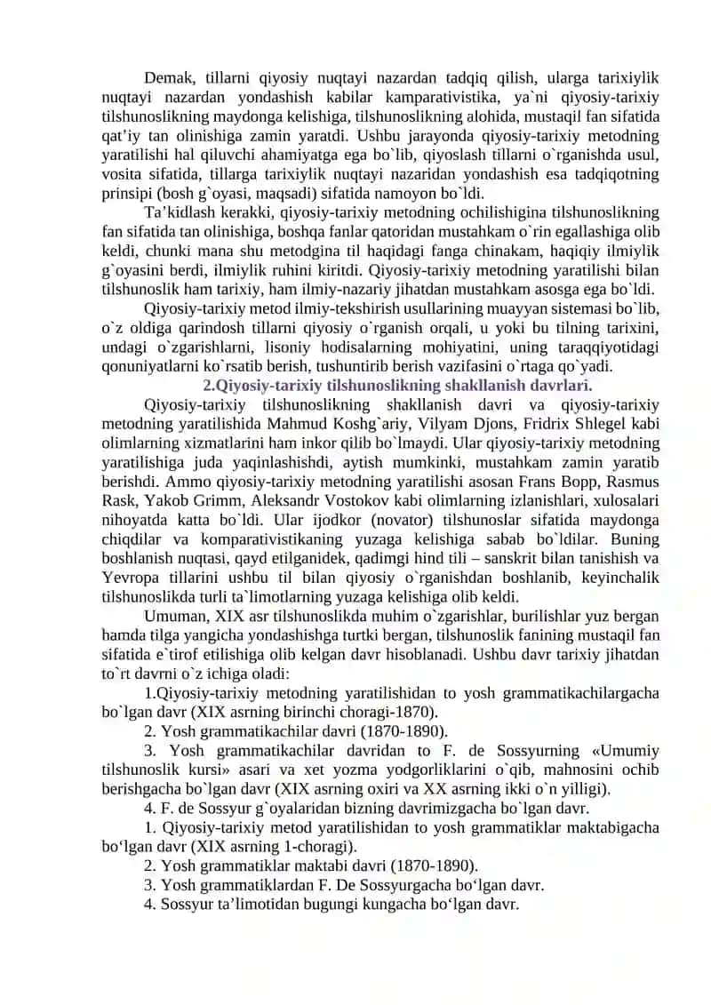 XIX ASRDA QIYOSIY-TARIXIY TILSHUNOSLIK 2