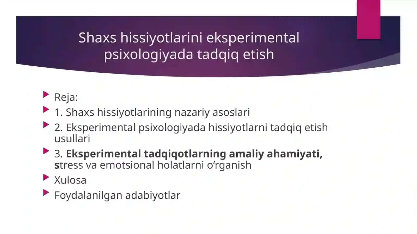 Shaxs hissiyotlarini eksperimental psixologiyada tadqiq etish 2