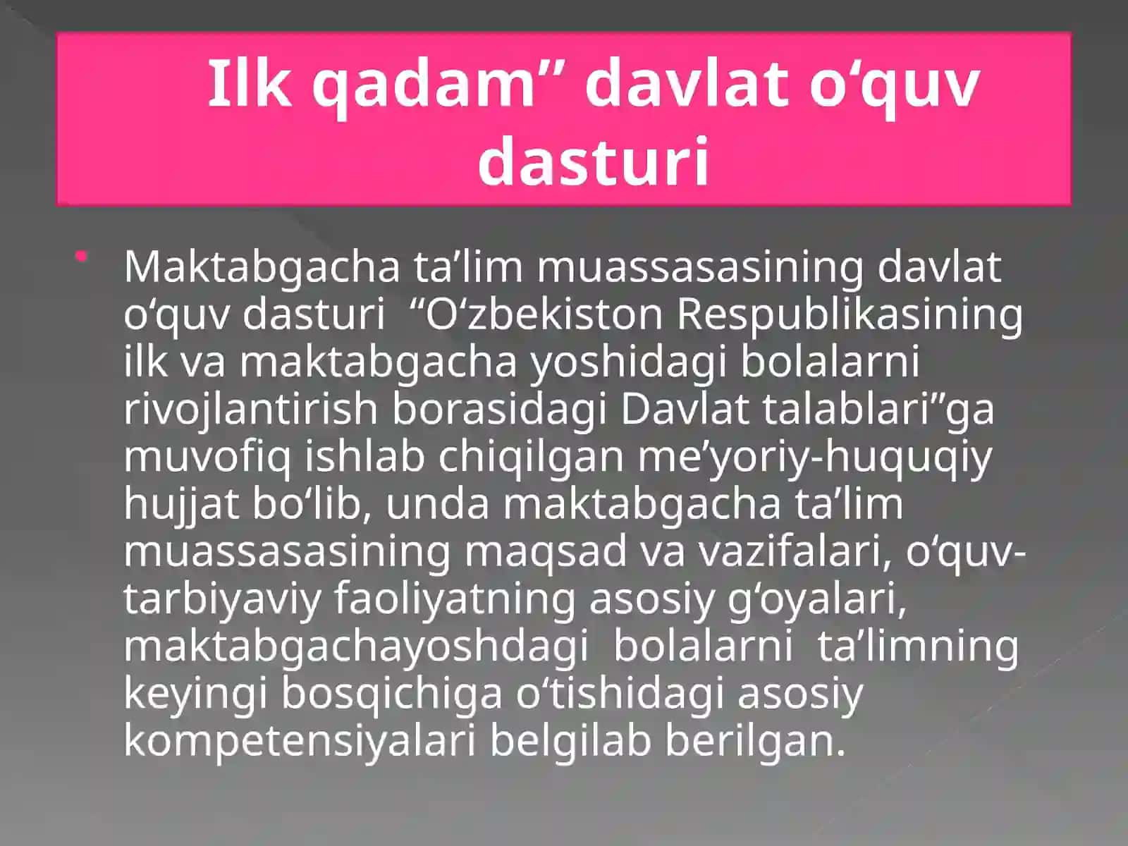 Ilk qadam dasturida nutq bo’limi tahlili 2