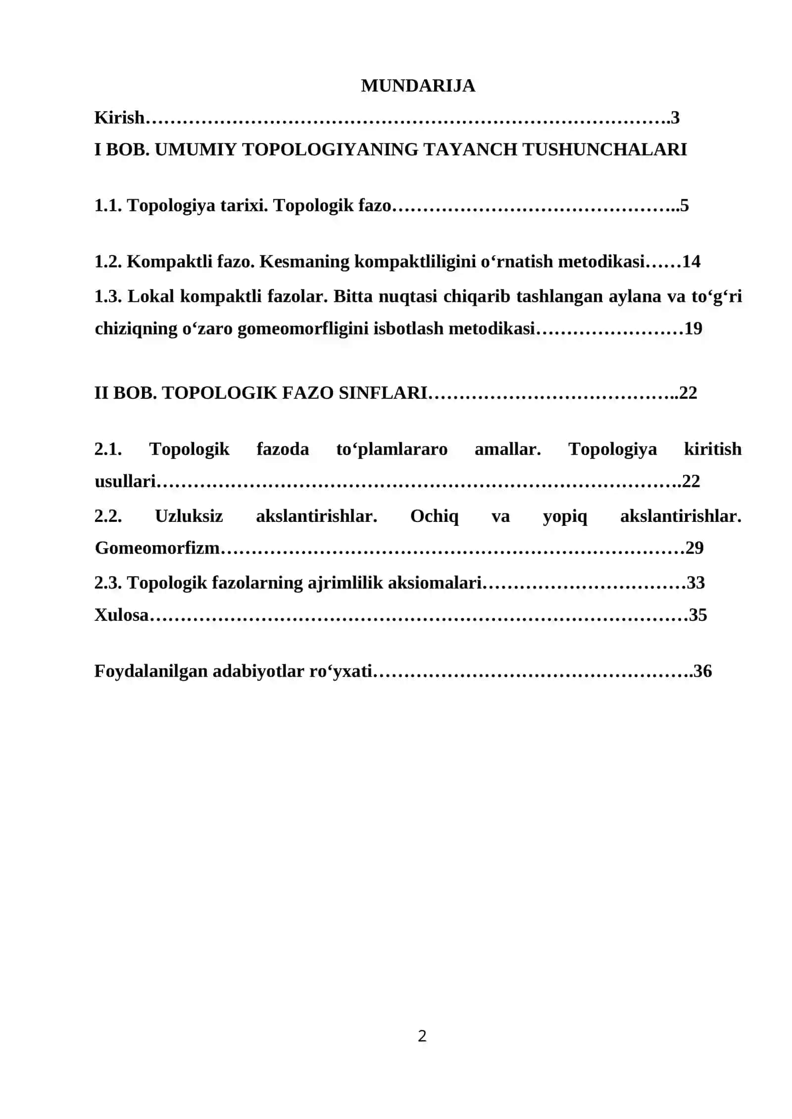 Uzluksiz akslantirishlar va gomeomorfizmlar 2