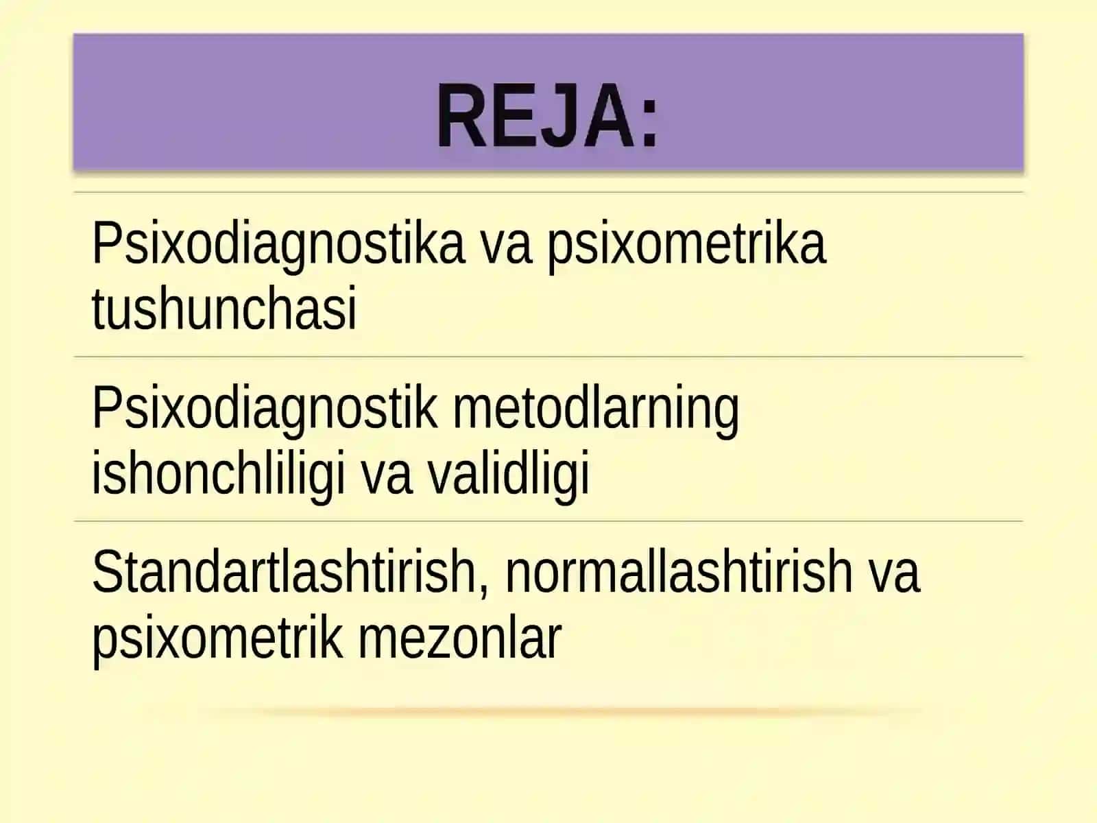 Psixodiagnostik metodlarning psixometrik asoslari 2