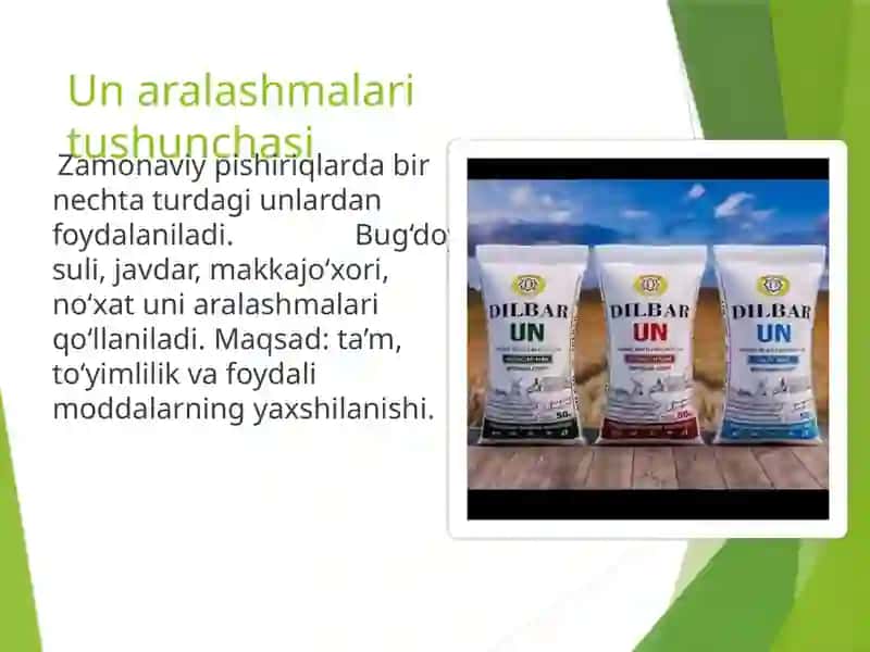 Har xil un aralashmasidan tayyorlangan mahsulotlar 2