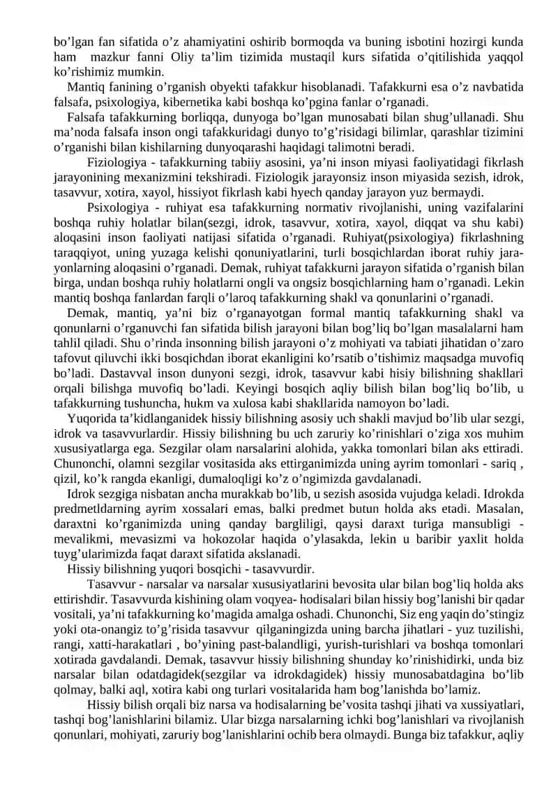 Mantiq ilmi predmeti va axborotni tahlil qilishdagi o'rni 2