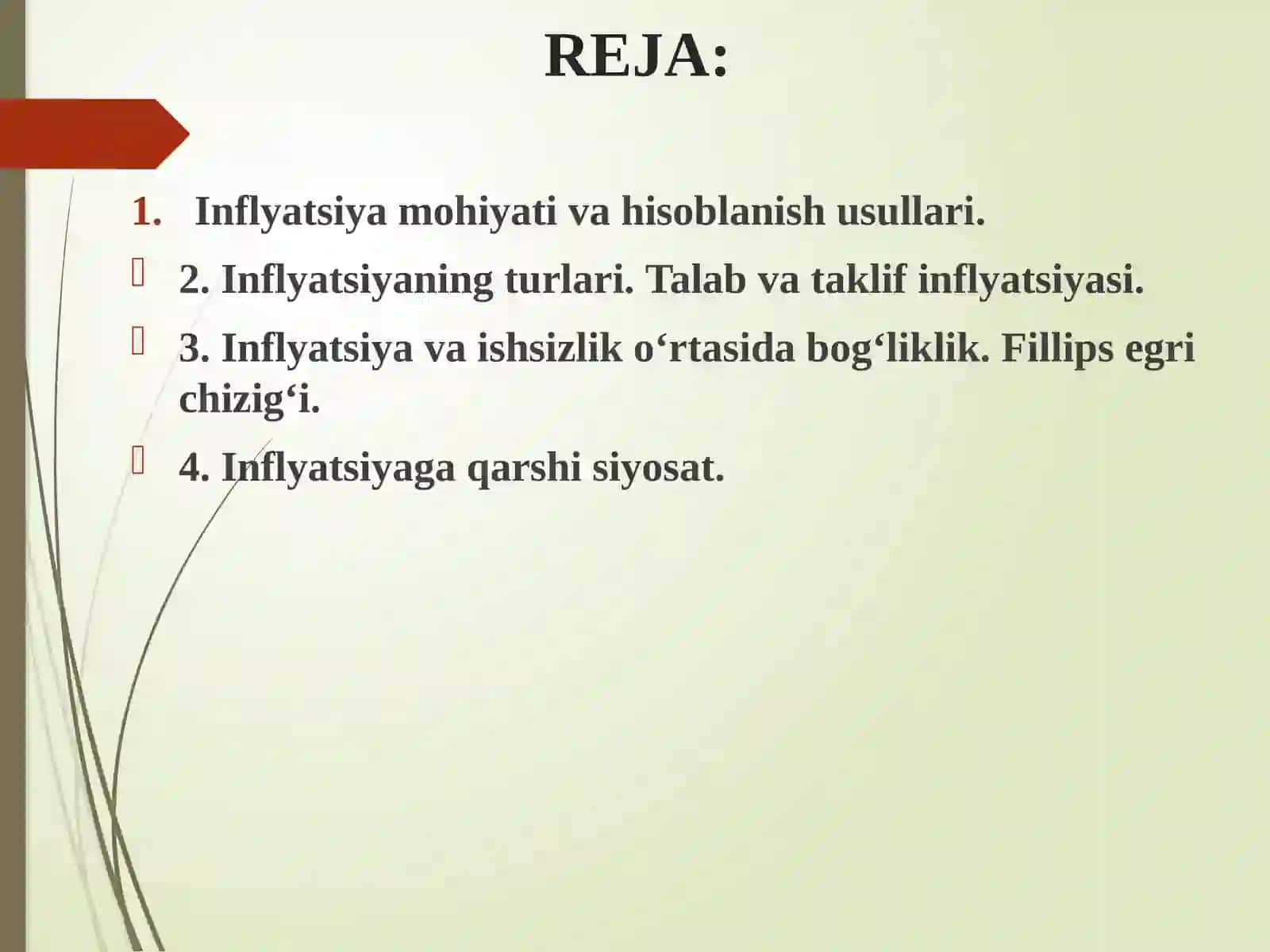 INFLYATSIYA VA INFLYATSIYAGA QARSHI SIYOSAT 2