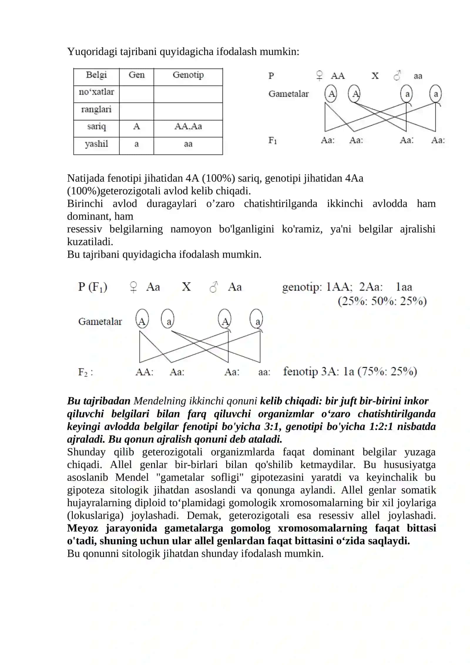 Genetika asoslari. Mono – di - poligen irsiylanish. Belgilar irsiylanishining molekulyar asoslari. DNK texnologiyalar. Biotexnologiyalar. Odam genomikasi 2