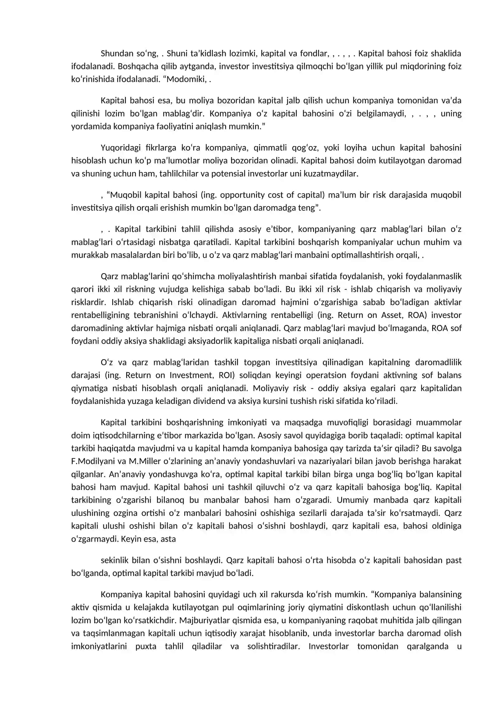 Investitsion loyihalar tahlilining moliyaviy jihatlari 2