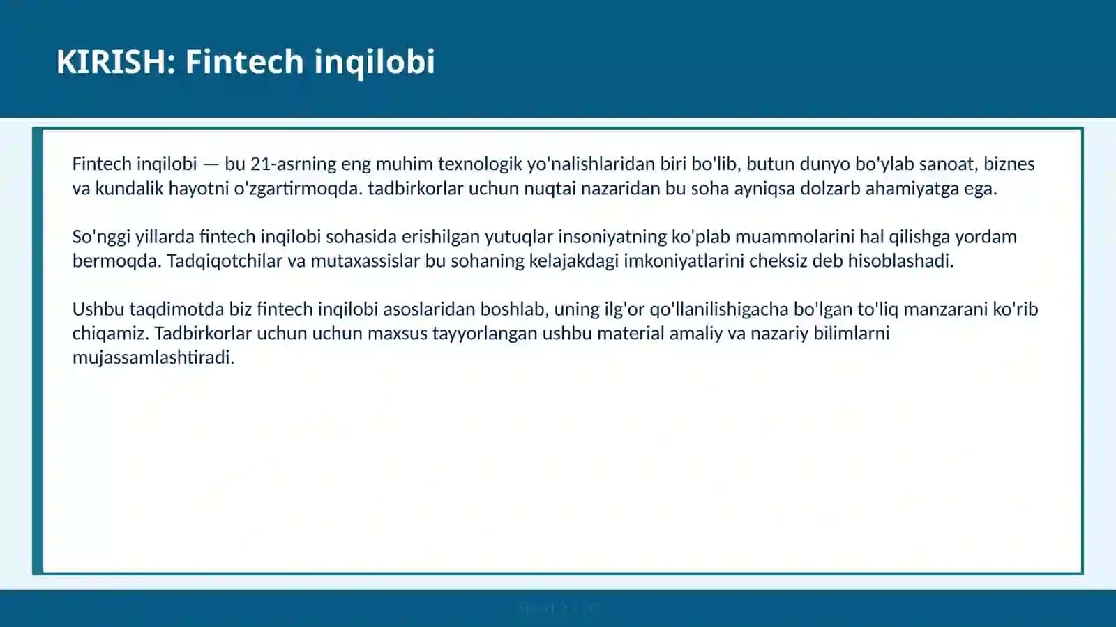 Fintech inqilobi 2