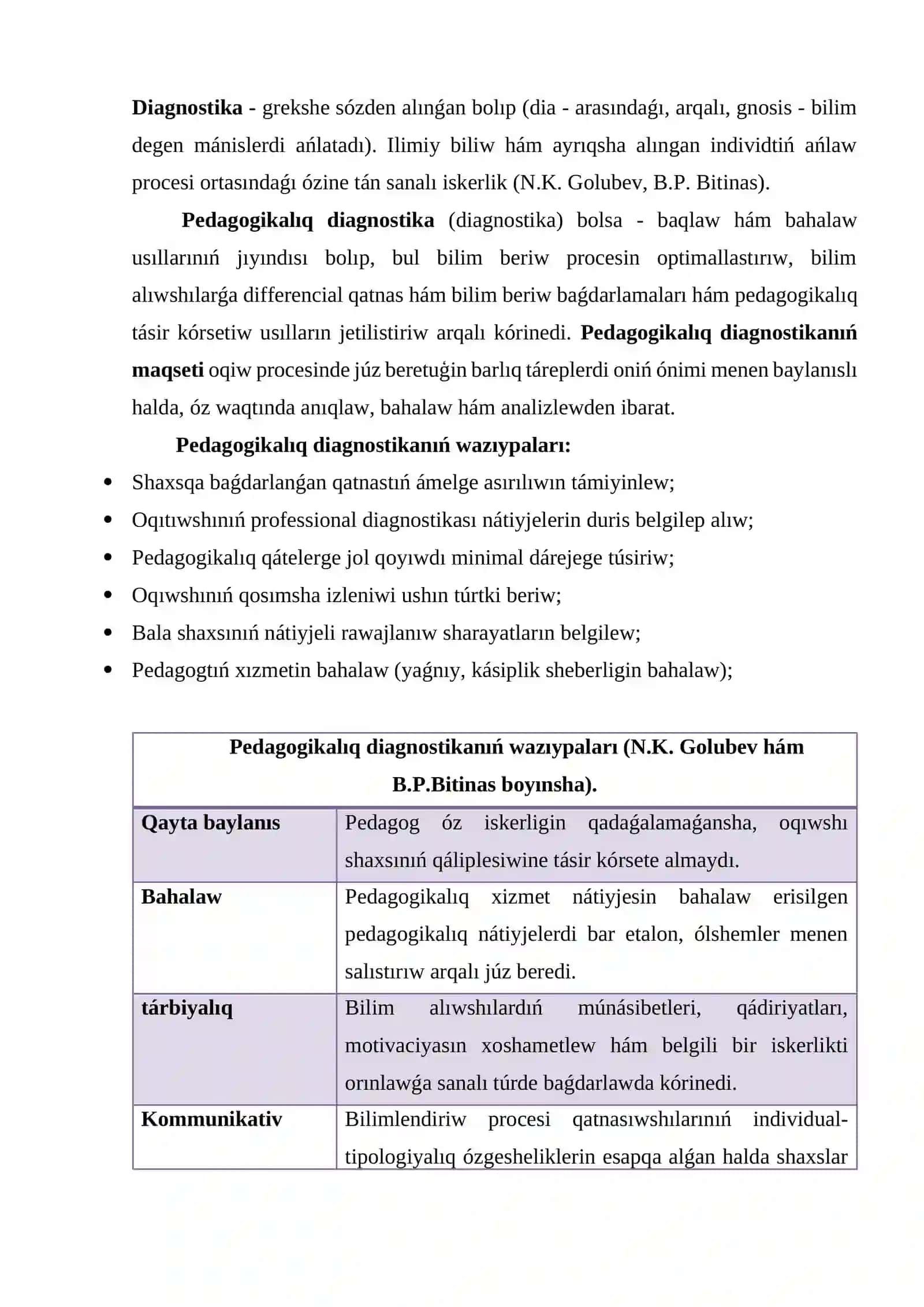 Pedagogikalıq diagnostika ha'm pedagogikalıq korrekciya. Korrekcion pedagogika 2
