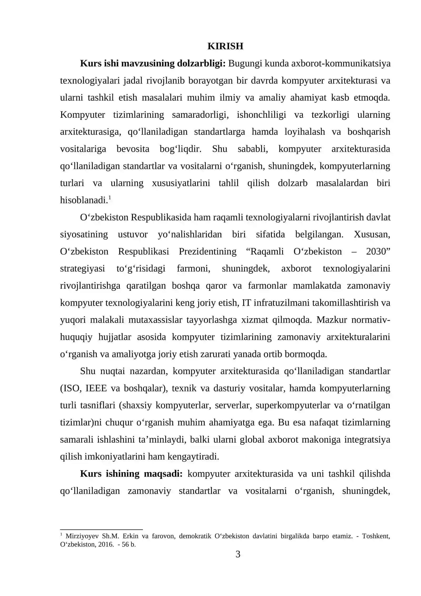 Kompyuter arxitekturasida va tashkil qilishda qo‘llaniladigan standardlar va vositalar, kompyuterlarning turlari 2