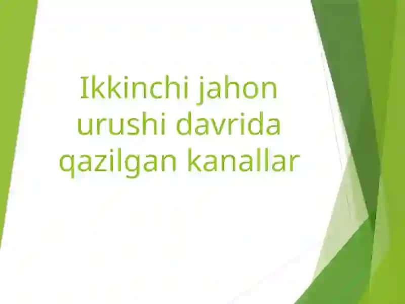Ikkinchi Jahon urushi yillarida irrigatsiya siyosati va zarurati 2