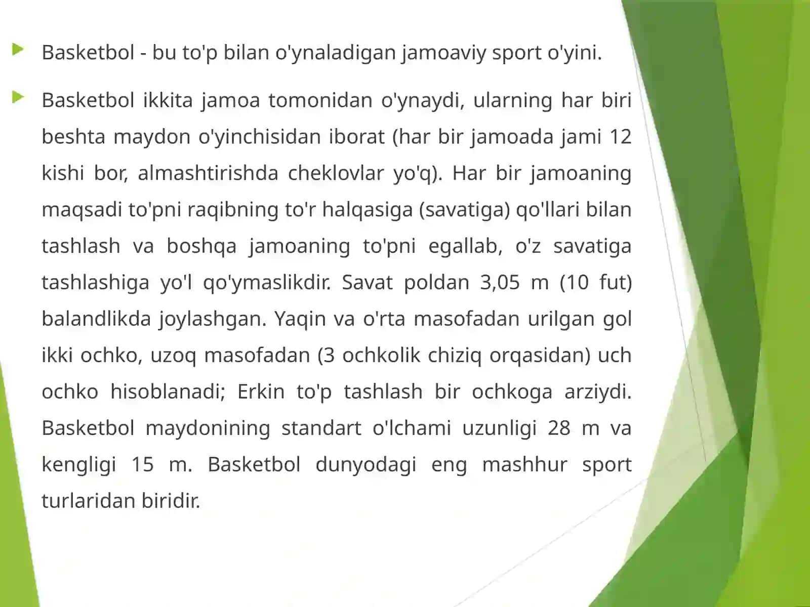 Basketbol.Basketbol qoidalari 2