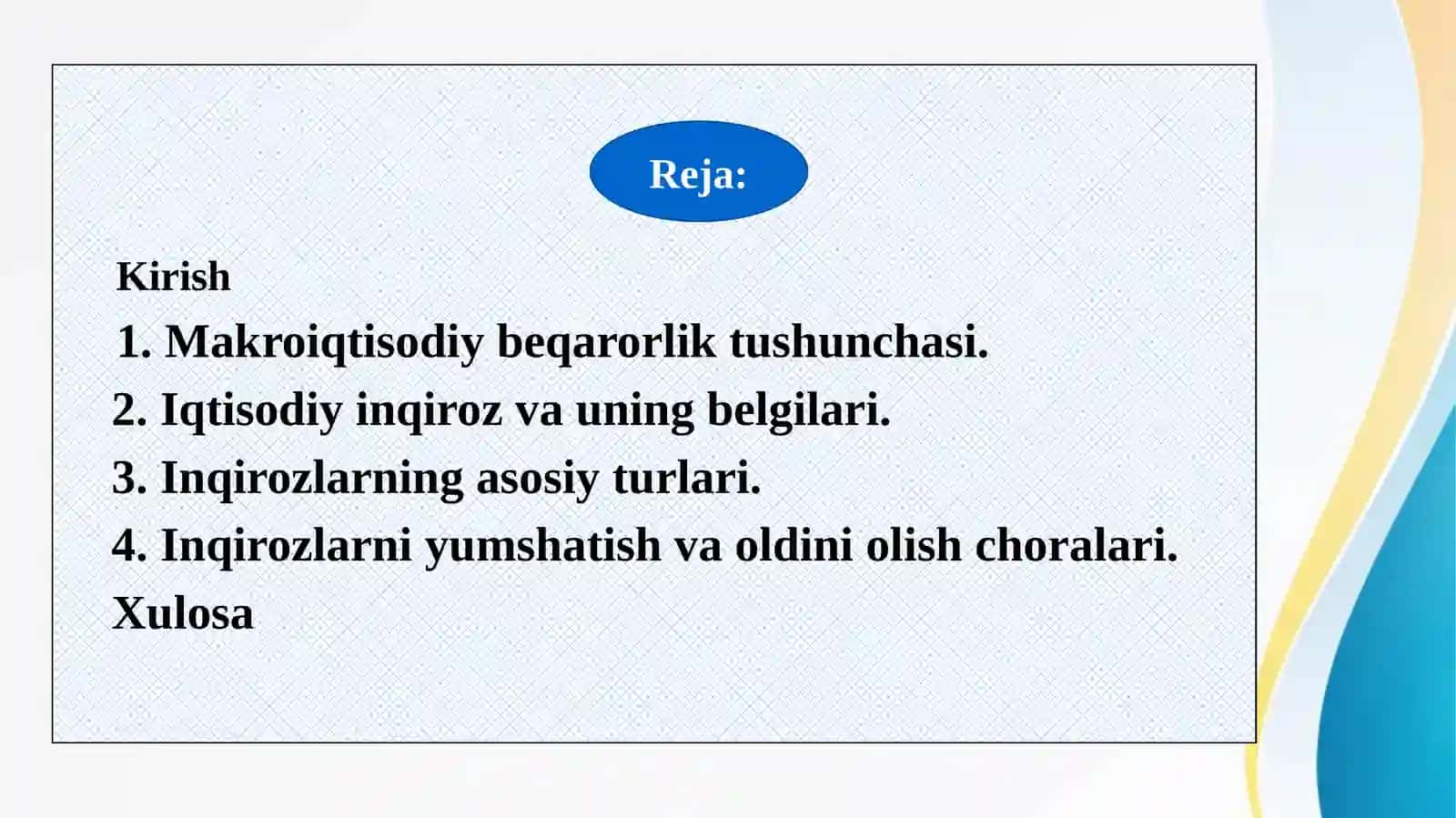Makroiqtisodiy beqarorlik: inqiroz va uning turlari 2