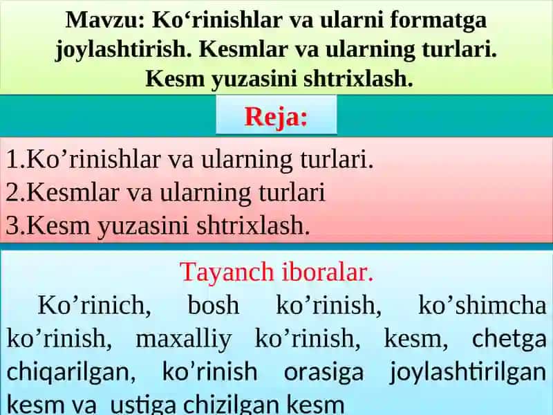 CHIZMA GEOMETRIYAVA MUXANDISLIK GRAFIKASI 2