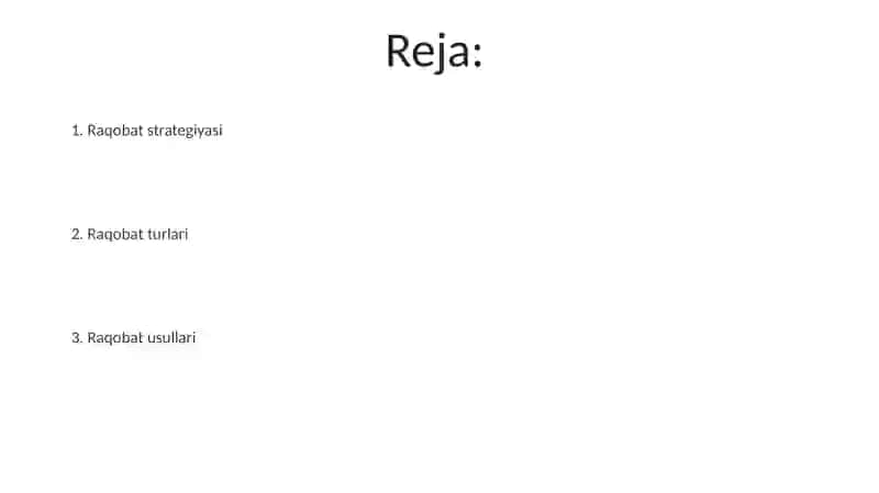 Raqobat turlari 2