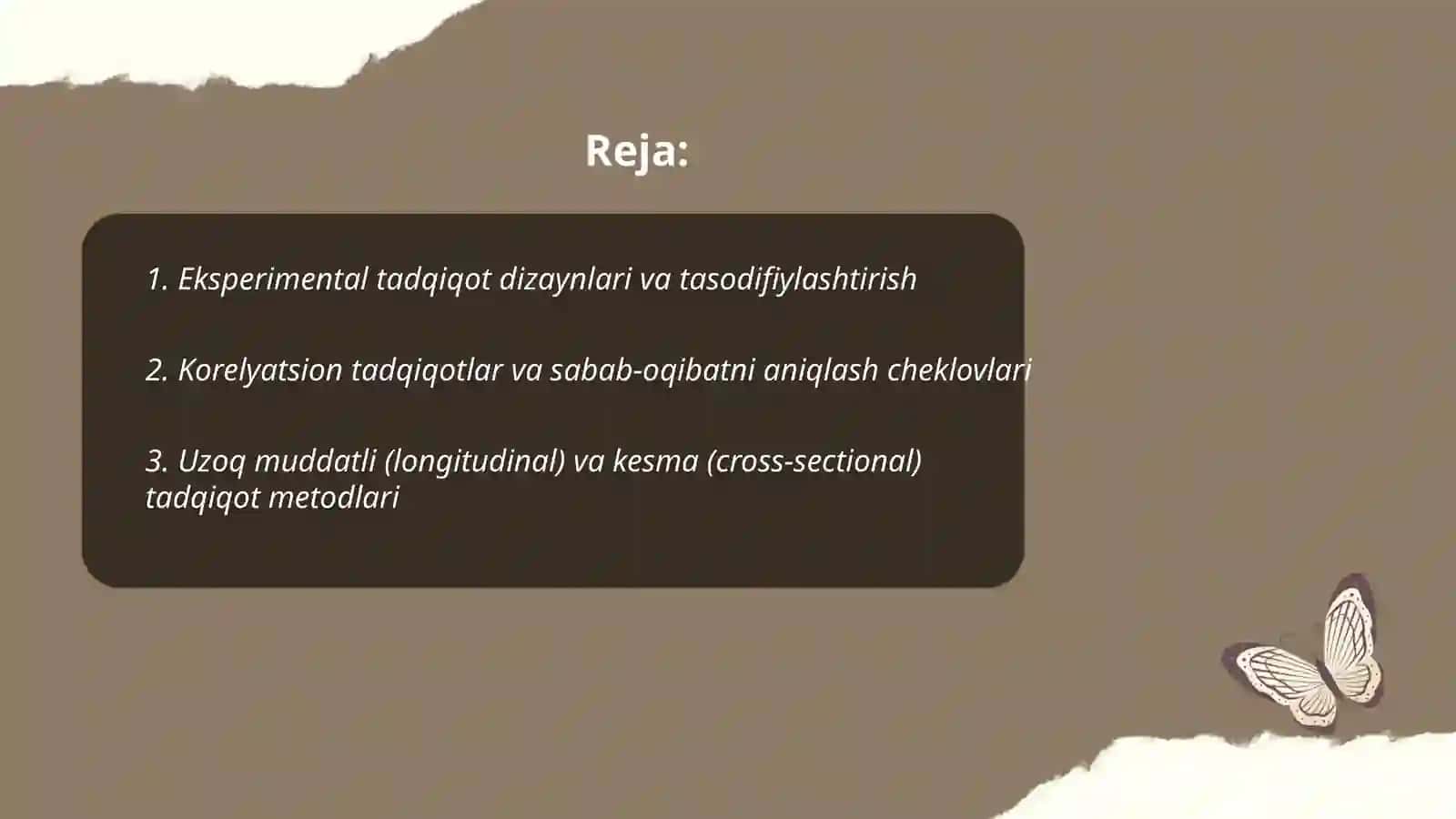 Hozirgi zamon psixologiyasining tadqiqot metodlari 2