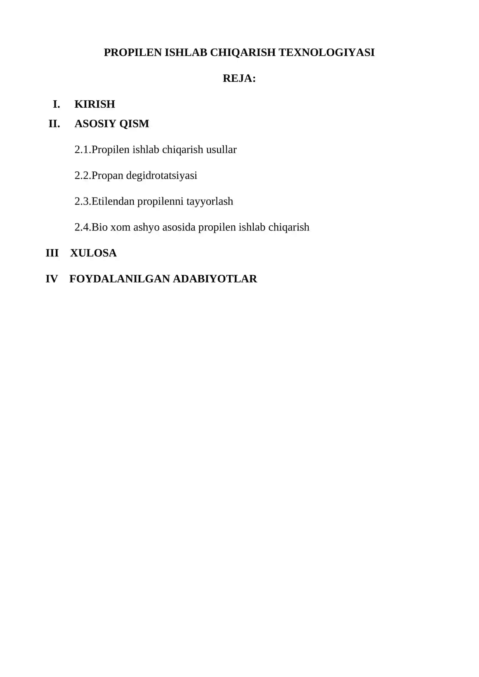ORGANIK MODDALAR SINTEZI FANIDAN TAYYORLAGAN KURS ISHI 2