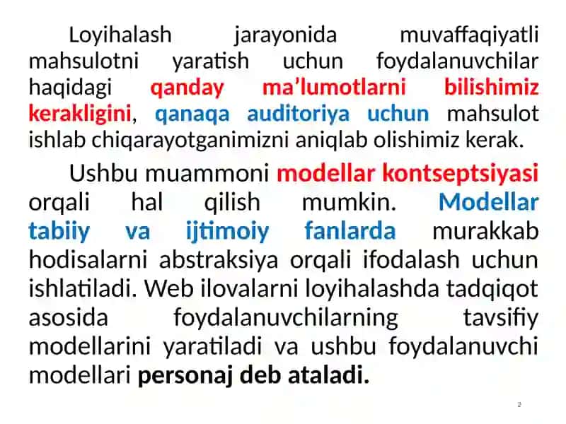 Foydalanuvchi interfeysi loyihalashda personajlardan foydalanish 2