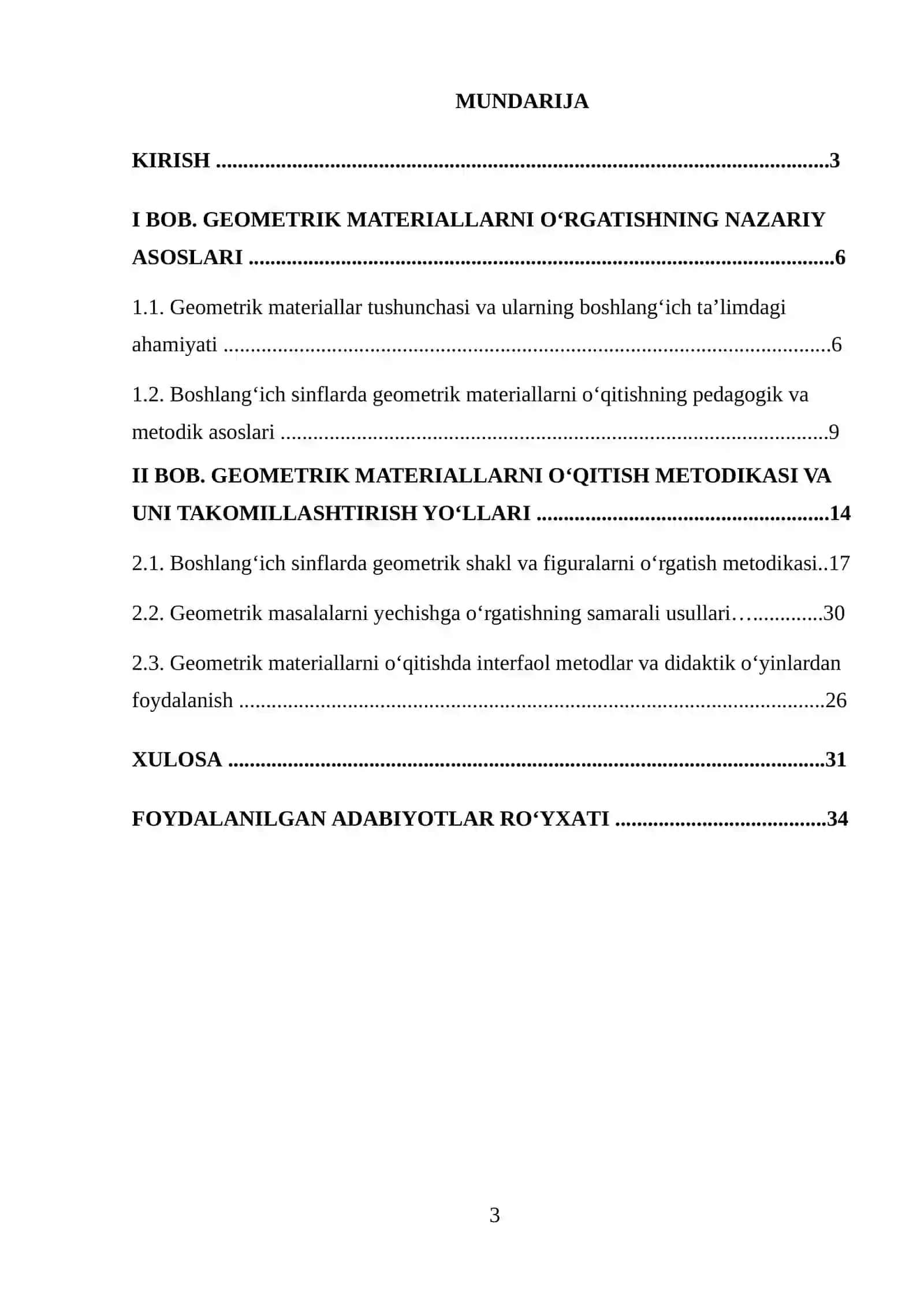 GEOMETRIK MATERIALLARNI O'RGATISH METODIKASI 2