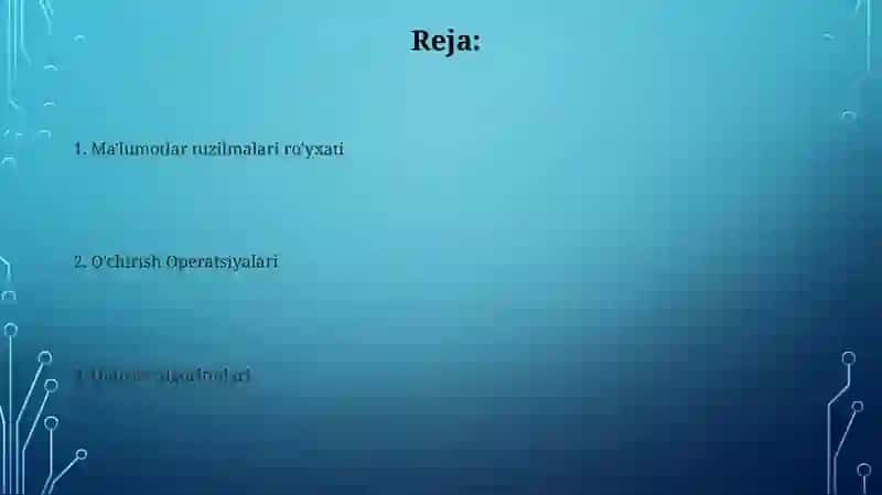 Ro'yxatlarni o'chirish va qidirish 2