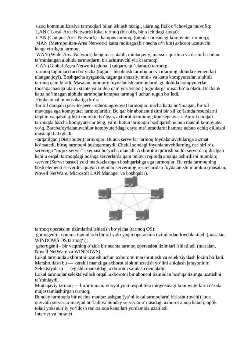 INTERNET TARMOG‘I VA UNING TASHKIL ETILISHI 2