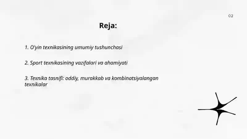 O'yin texnikasi 2