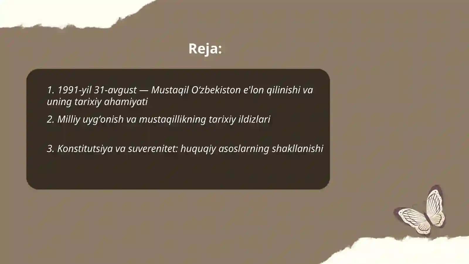 Mustaqil Oʻzbekiston tashkil topishining tarixiy ahamiyati 2