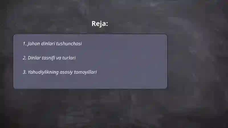 Jahon dinlari va ularning tasnifi 2