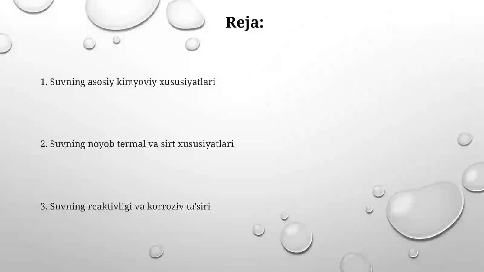 Suvning kimyoviy xossalari 2
