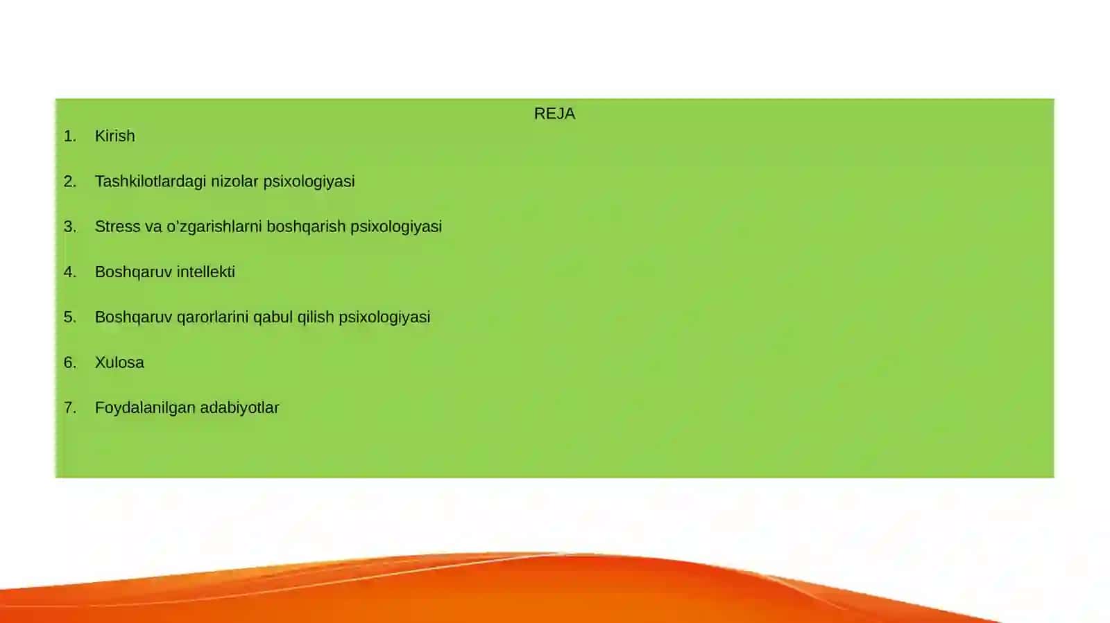 Tashkilotlardagi nizolar, stress va o’zgarishlarni boshqarish psixologiyasi 2