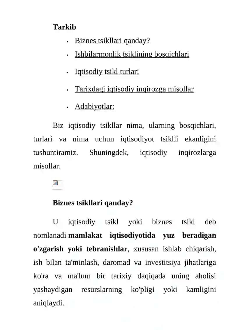 Iqtisodiyot rivojlanishining siklliligi va iqtisodiy sikill nazariyasi 2