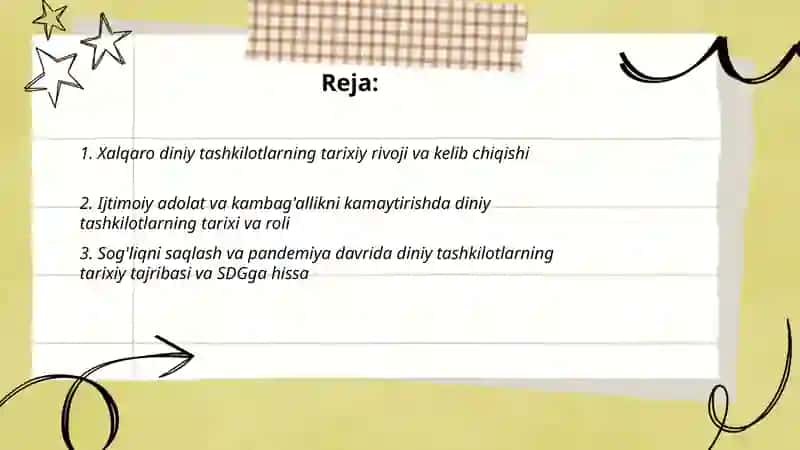 Xalqaro Diniy Tashkilotlar Faoliyatining Tarixi 2