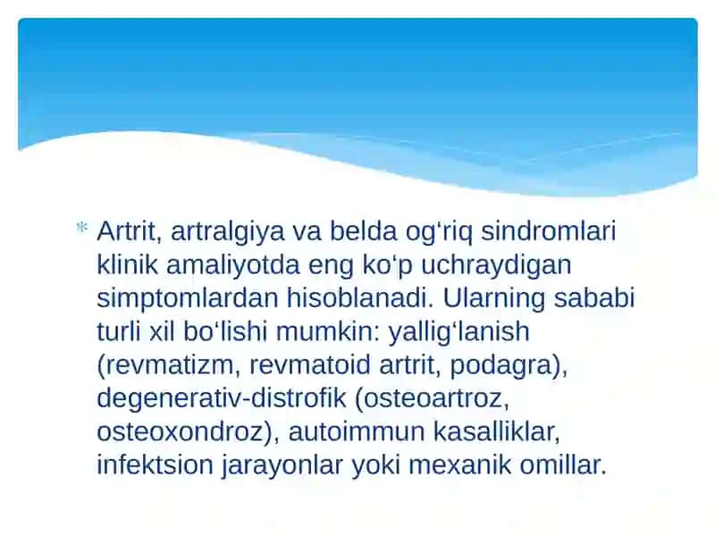 Artrit, artralgiya va belda og‘riq sindromlari dori vositalarini rational qo‘llashga klinik-farmakologik yondoshuv 2