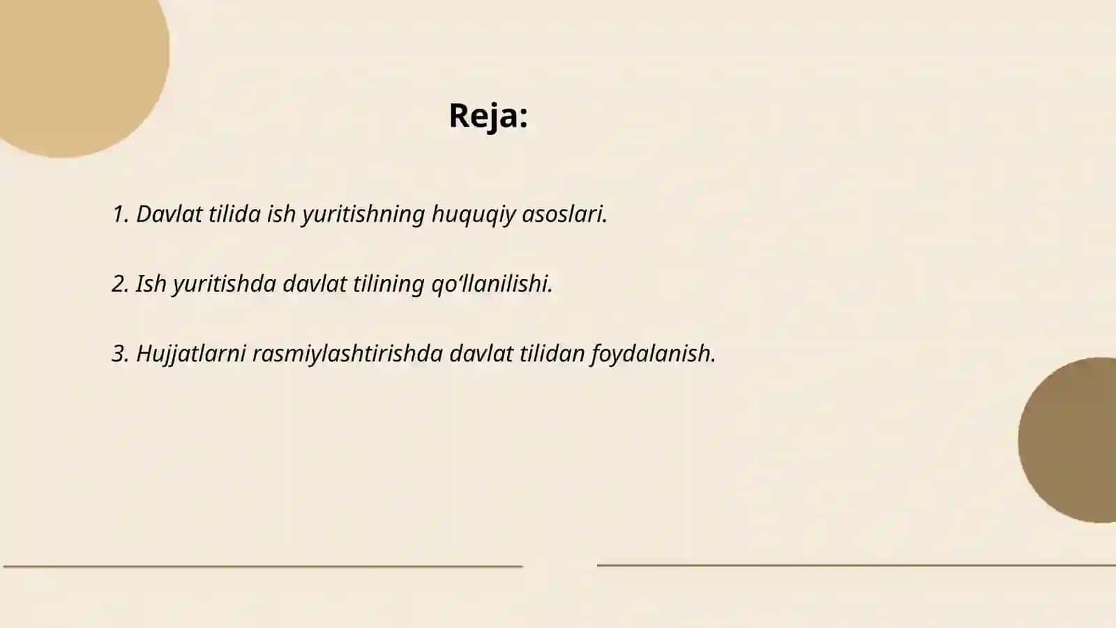 Vazirlar Mahkamasining "Mamlakatimizda davlat tilida ish yuritishni samarali tashkil qilish chora-tadbirlari to'g'risida"gi qarorini davlat tilida ish yuritishni samarali tashkil etishdagi o'rni 2