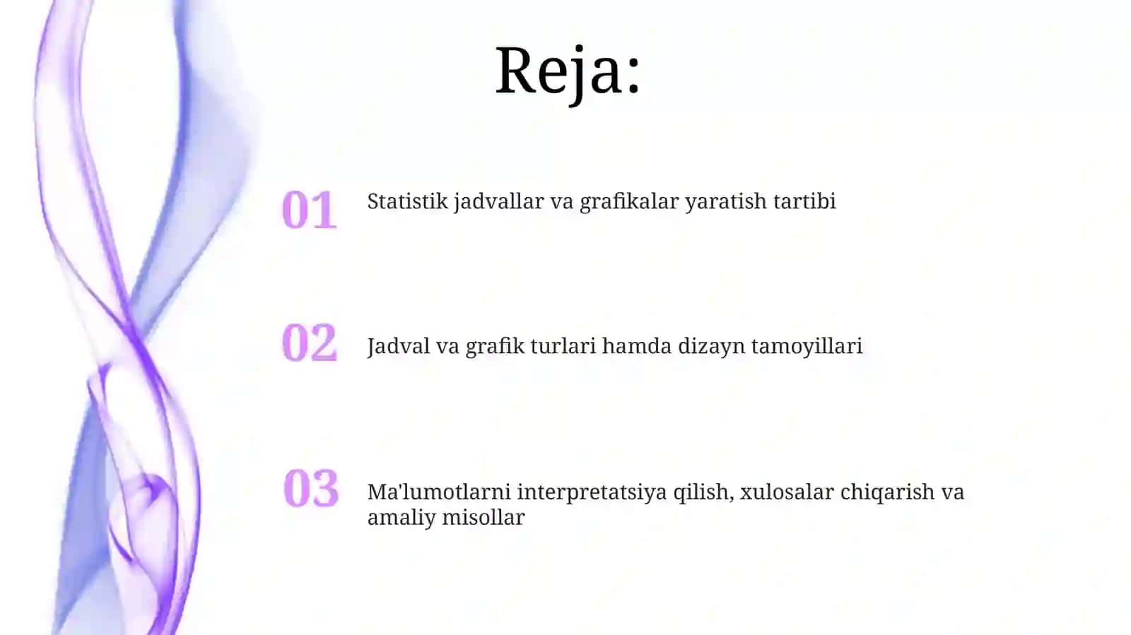 Statistik jadval va grafiklarni tuzish tartibi 2