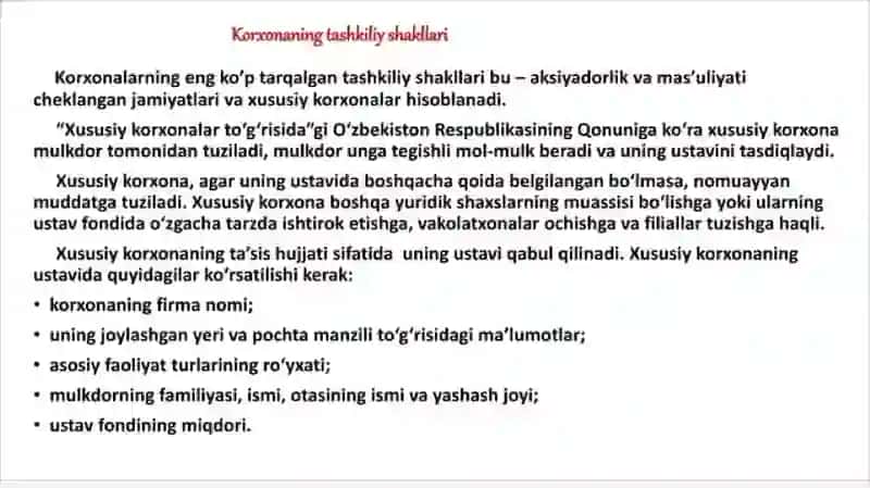 Korxona asosiy fondlari 2