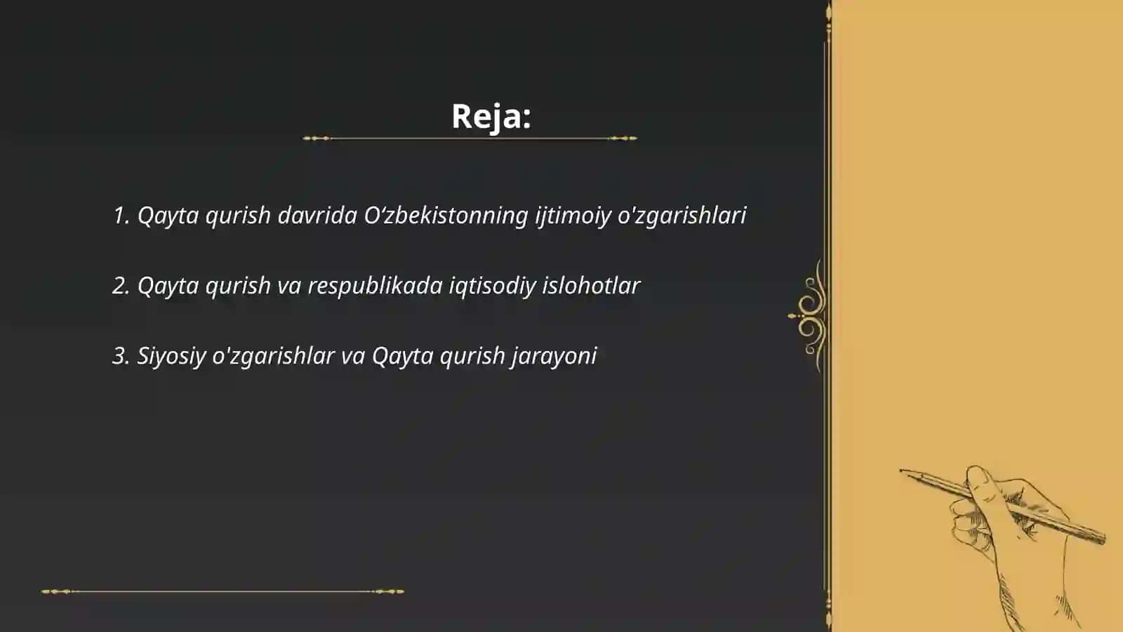 Qayta qurish davrida Oʻzbekistonning ijtimoiy o'zgarishlari 2