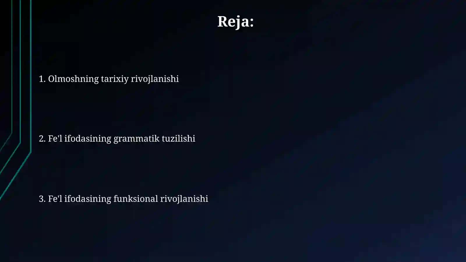 Olmoshning tarixiy taraqqiyoti. Fe`lning grammatik funksional taraqqiyoti taqdimot 2