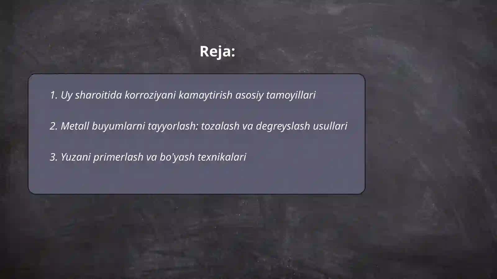 Uy sharoitida korroziyani kamaytirish 2
