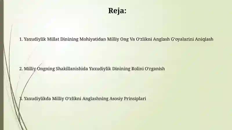 Yaxudiylik Milliy Dinining Mohiyati 2